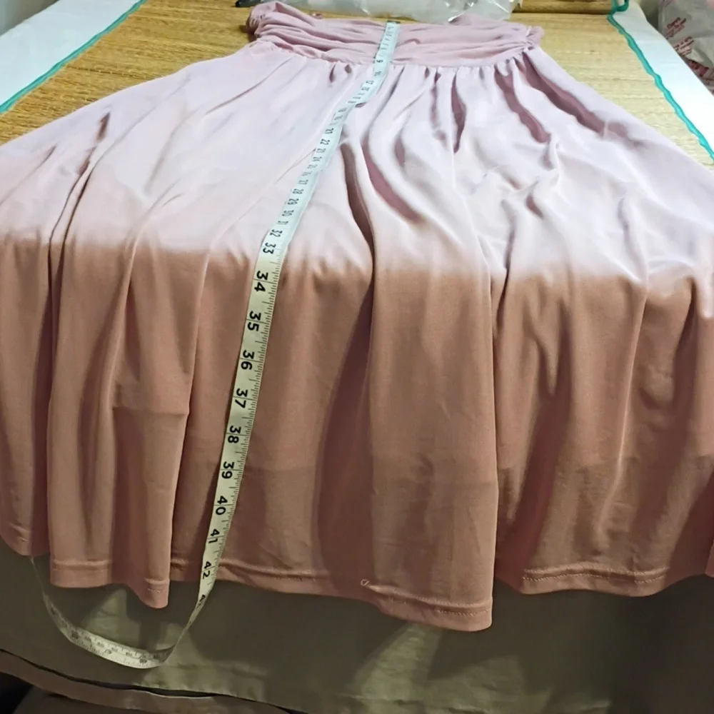 Strapless Ruched Maxi Dress in Soft Pink - Picture 14 of 14